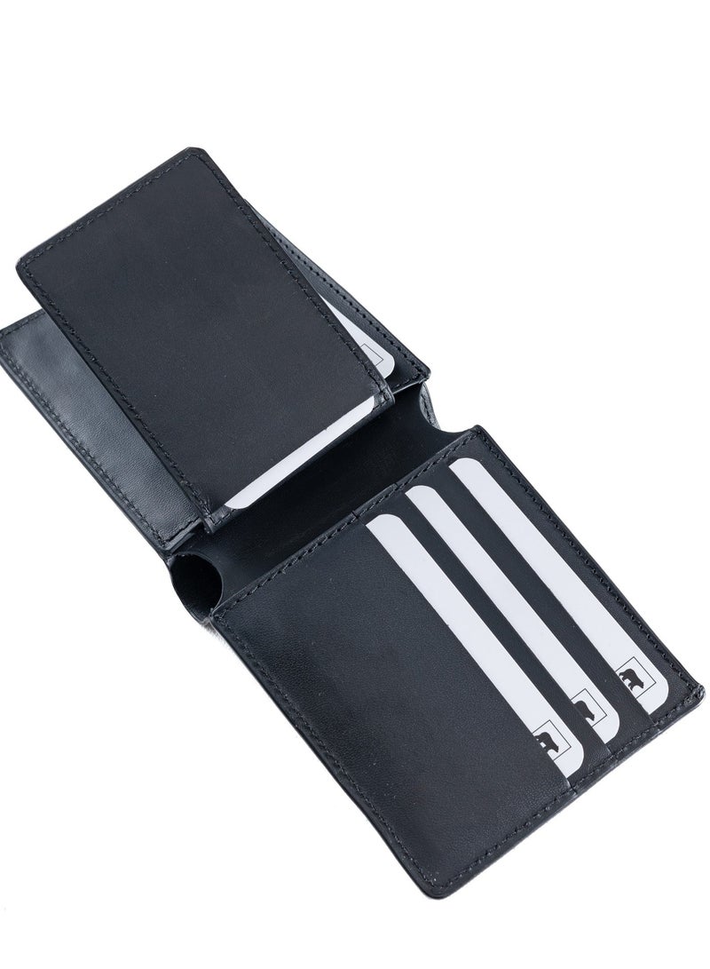 Odra Leather Odra StitchMaster Real Leather Wallet for Men – Precision Bifold Design – Black (NO990) - Image 4